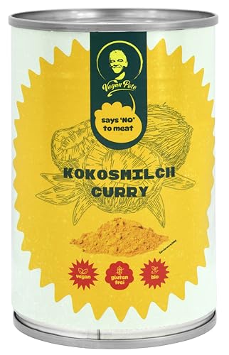 VEGAN PETE - Kokosmilch Curry, Bio-Kokosmilch zum Kochen, mit pikantem Curry verfeinert, 6 x 400ml von Vegan Pete