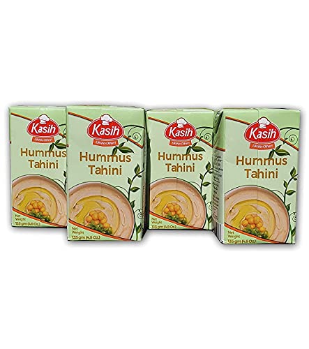 GANIOs Hummus mit Tahin 4x135g VEGAN | Vegane Kichererbsen- & Sesampaste als Dip, Aufstrich & zum Kochen | Halal Glutenfrei Laktosefrei für Allergiker von Vegan