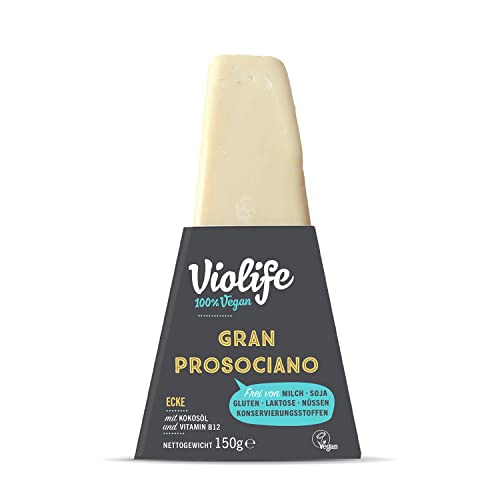 Vegan Violife Veganer Gran PROSOCIANO 150g | Vegane Lebensmittel | Veganer Käseersatz | Laktosefrei Glutenfrei Halal OHNE Soja, Milch von Vegan