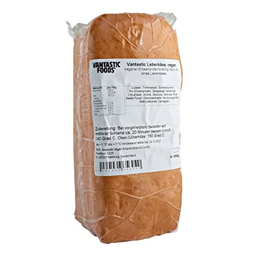 Veganer Vantastic foods VEGANER LEBERKÄSE 1000g | Fleischersatz Vegan/Vegetarisch | Ohne Fleisch auf Basis von Erbsenprotein | Vegane Lebensmittel | 1 kg Für Gastro & Imbiss von Veganer