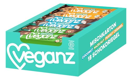 Mischkarton Veganz Choc Bars | 18 Riegel | je 6 x 3 Sorten | vegan von Veganz