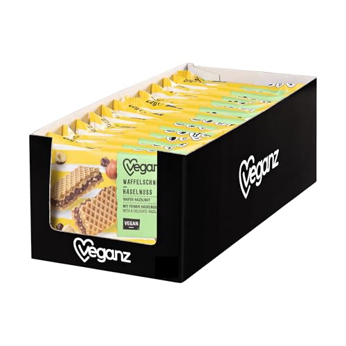 Veganz Waffelschnitte Haselnuss 12er Pack | 12 x 22g | mit feiner Haselnusscreme | vegan von Veganz