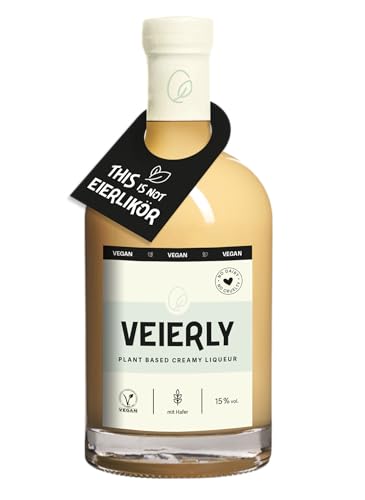 Vaierly Likör 1 x 0,5 l, Pflanzlicher Likör mit Haferbasis, Vegan & Laktosefrei, Verfeinert mit Pflanzlicher Cream-Basis mit Bourbon Vanille, Cremig & Mild, für Desserts und Eis, 15% vol. von Veierly