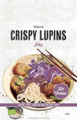 10x Veluv.it CRISPY LUPINS Zesty – Mischung für Patties, Bratlinge, Toppings oder Snacks, proteinreich, Bio, glutenfrei, vegan von Veluv.it