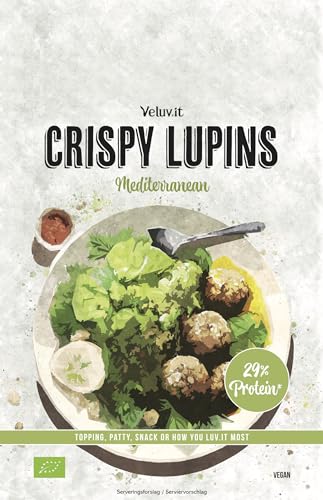 Veluv.it CRISPY LUPINS Mediterranean – Mischung für Patties, Bratlinge, Toppings oder Snacks, proteinreich, Bio, vegan (10) von Veluv.it