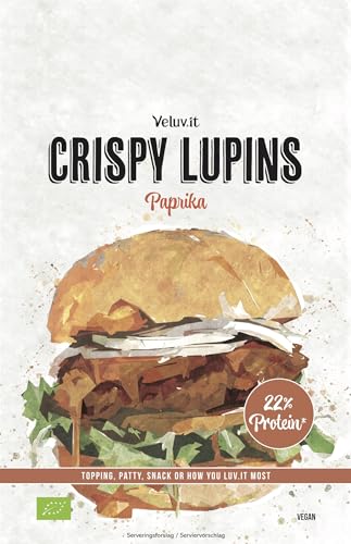 Veluv.it CRISPY LUPINS Paprika – Mischung für Patties, Bratlinge, Toppings oder Snacks, proteinreich, Bio, vegan (10) von Veluv.it