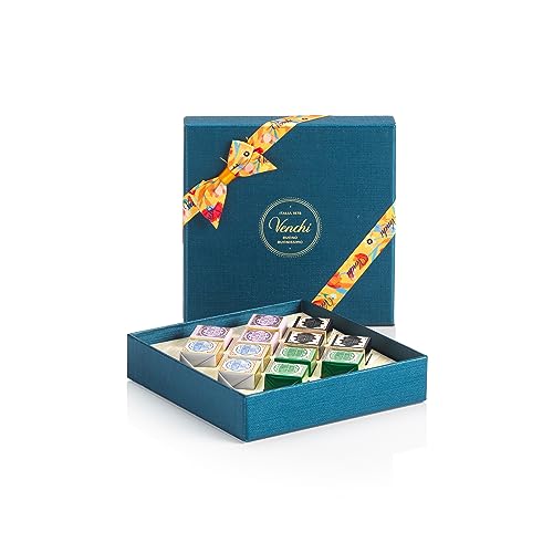 Venchi - Barock-Kollektion- Blaue Geschenkverpackung mit Cremini Pralinenmischung, 127 g - Geschenkidee - Glutenfrei von Venchi