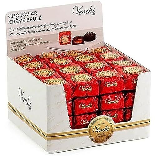 Venchi - Chocoviar Crème Brulée Ausstellerbox - Zartbitterschokolade und Karamell - Packung mit 64 Stück, 1235 g - Glutenfrei von Venchi