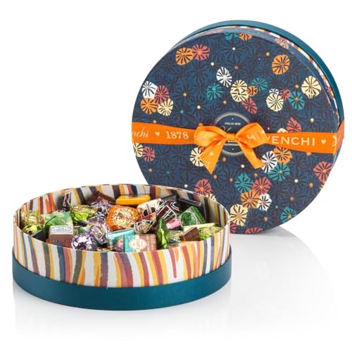 Venchi – Murrine-Kollektion – Blaue Hutschachtel mit sortierten Pralinen, 704 g – Glutenfrei - Geschenkidee von Venchi