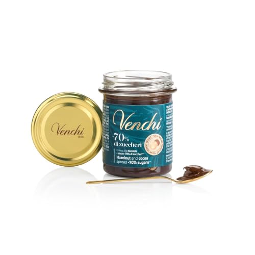 Venchi - Streichcreme Haselnuss -70% Zucker, 200 g - Glutenfrei von Venchi