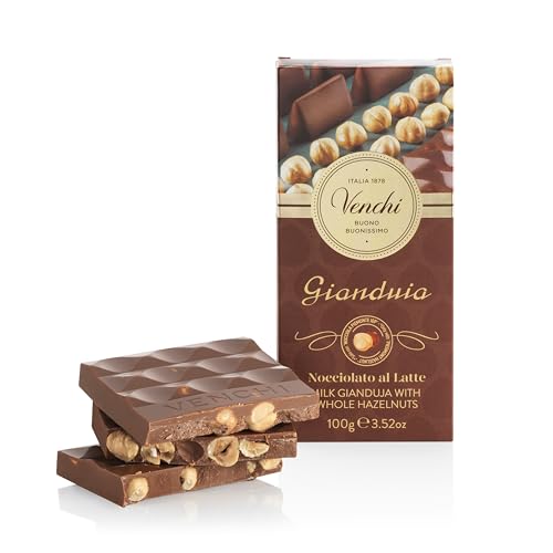 Venchi-Tafel aus Milchschokolade, Haselnuss und Gianduia mit ganzen Piemontesischen IGP-Haselnüssen, 100 g – glutenfrei von Venchi