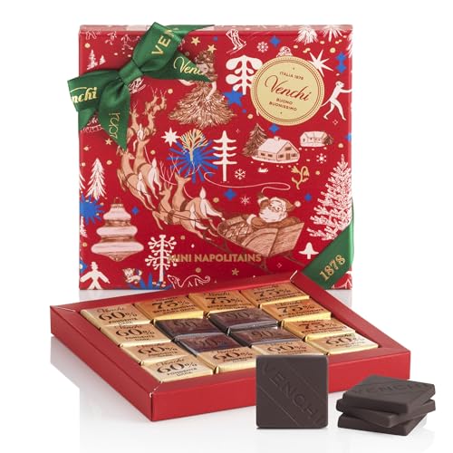 Venchi - Weihnachtskollektion - Geschenkbox mit Mini-Blend-Pralinen, sortiert 47 g - Zartbitter 60%, Bitter 75%, Extrabitter 90% - Vegan - Geschenkidee - Glutenfrei von Venchi