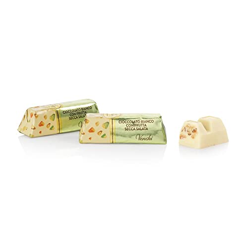 Venchi - White Salted Ingot- 1 kg Packung - Weiße Schokolade mit IGP Piemont Haselnuss, gerösteten und gesalzenen Pistazien und Mandeln, 1 kg - Glutenfrei von Venchi