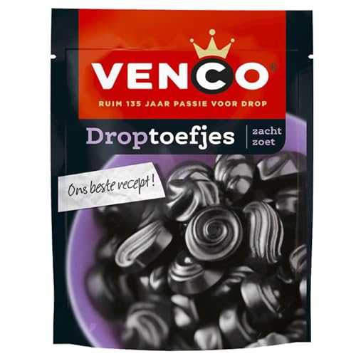 10x Venco Droptoefjes 225g I Weiche Süße Lakritz Drops aus den Niederlanden I Holländische Lakritze I Zoete en zachte Drop aus Holland von Venco