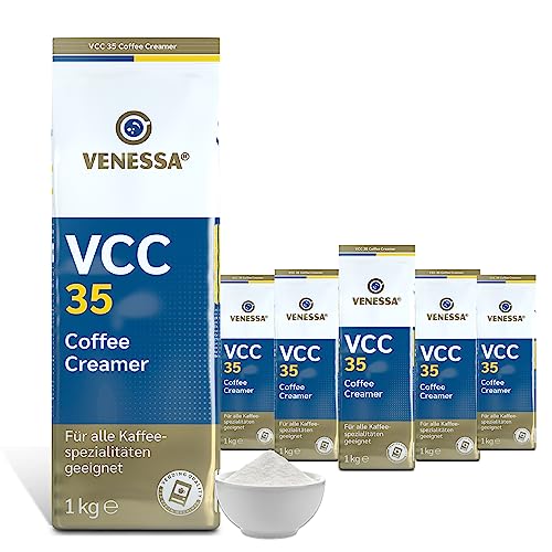 VENESSA VCC 35 Coffee Creamer Kaffeeweißer 5 x 1kg, hochwertiger Coffee Creamer - Automatenfähig, hohe Weißkraft, leicht löslich, 5er Pack mit Aromaschutzbeutel von Venessa