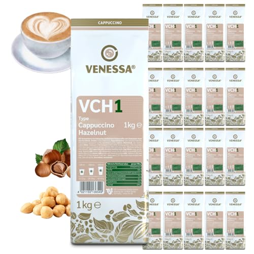 VENESSA VCH1 Cappuccino Hazelnut 20 x 1kg Instantgetränk - Lecker cremiger Instantkaffee für Geschäftskunden, Vending, Unternehmen, Gastronomie, Große Firmen von Venessa