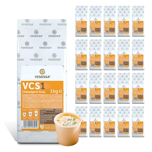 VENESSA VCS 1 Champignonsuppe 20 x 1kg - Vorteilspack - Cremige Pilzsuppe Raffiniert abgerundet mit Gewürzen Vorteilspack für B2B, Unternehmen, Firmenkaffee, Bürokaffee, Gastronomie von Venessa