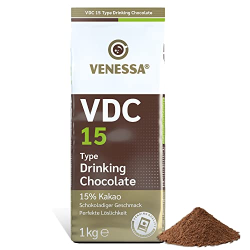 VENESSA VDC 15 Trinkschokolade 2 x 1kg Kakaopulver Probierpack mit 15% Premium Kakao und Milchanteil für Heißgetränkeautomat, leicht süß, cremig von Venessa