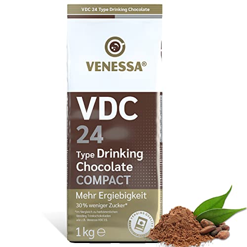 VENESSA VDC 24 Trinkschokolade 2 x 1kg Probierpack Kakaopulver Probierpack mit 24% Premium Kakao und Milchanteil für Heißgetränkeautomat, leicht süß, cremig von Venessa