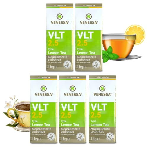 VENESSA VLT 2.5 Lemon Tea 5 x 1kg Vorteilspack - Instant Getränkepulver - Teegetränk mit dem herrlich säuerlichen Geschmack der Zitrone - Instantteepulver Instantteemix von Venessa