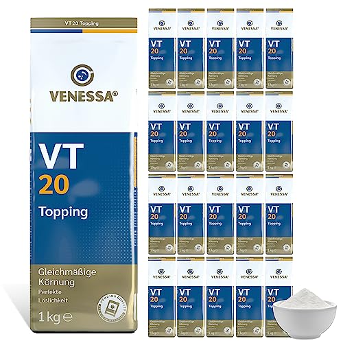 VENESSA VT 20 Topping Milchpulver 20 x 1kg für Geschäftskunden, Löslich, Perfekt für Milchkaffee, Latte, Cappuccino, 20er Vorratspackung - Alle Kaffeevollautomaten & Vending geeignet von Venessa