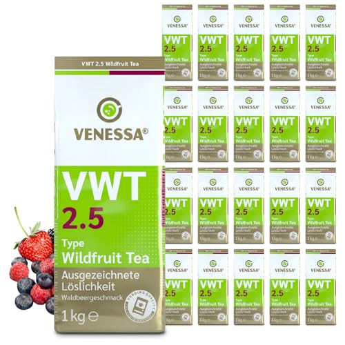 VENESSA VWT 2.5 Teegetränk Wildfrucht 20 x 1kg Automatentee - Aromatisierter Schwarztee mit den sauren und süßenr Note wilder Früchte - für Automaten von Venessa