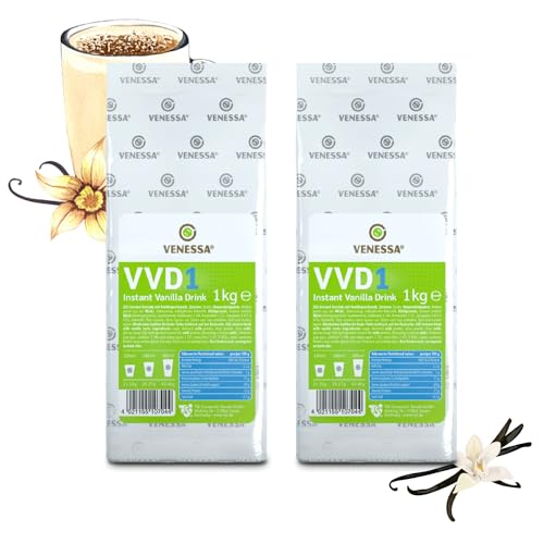 VENESSA Vanilla Drink VVD 1 mit Vanillenote 2 x 1kg - Aromatisch Cremig Löslich, Vanillemilchpulver für Alle Kaffeevollautomaten Büro Vending & Office von Venessa