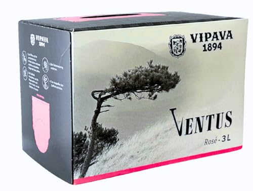 VENTUS Rosé 2024 Bag in Box 3 Liter, von Hand gelesener trockener Roséwein (3l) von Ventus