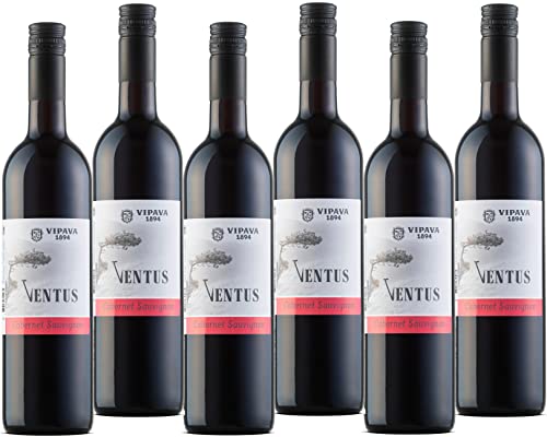 VENTUS Rotwein Cabernet Sauvignon, von Hand gelesener trockener roter Wein (6x0,75 l) von Ventus