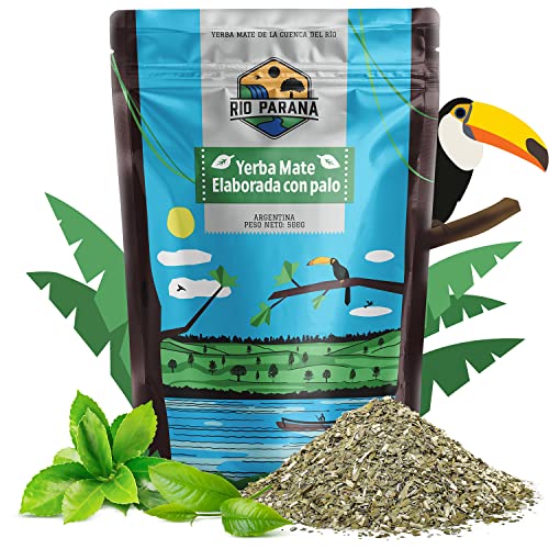 Rio Parana Elaborada con Palo 0,5kg | Klassischer Mate Tee ohne Zusätze | Mate Tee mit Zweigen und Staub | Rauchgetrockneter Mate Tee | Natürliche Anregung | Mate Tee aus Argentinien | 500g von Venusti sp. Z o.o.