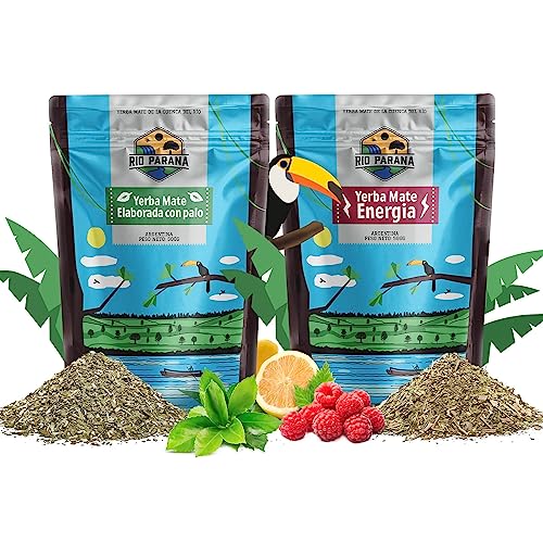 Set Mate Tee Rio Parana | Doppelpack Mate Tee | Traditionell, Energie mit Guarana | Argentinische Mate Tee | Mate Tee Tee | Natürliches Koffein | 2x500g | 1kg von Venusti sp. Z o.o.