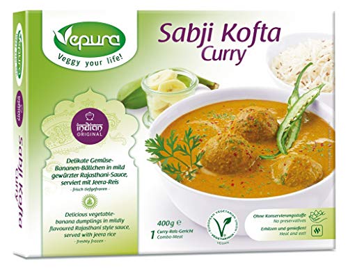 Sabji Kofta Curry, Gemüse-Bananen Bällchen, Rajasthani Sauce, Jeera Reis TK, 400g von Vepura GmbH