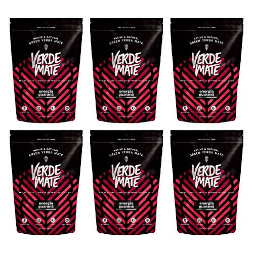 Mate Tee Verde Mate Green Energia Guarana 500g Verde Mate Grün Energia anregender Mate Tee aus Brasilien Glutenfrei nicht rauchgetrocknet (3000g(6x500g)) von Verde mate