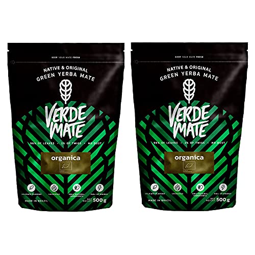 Verde Mate Green Orgánica 2x500 g – Bio Yerba Mate aus Brasilien – Rauchfrei & schonend verarbeitet 1 kg von Verde mate