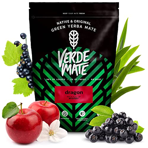 Verde Mate Green Dragon 500 g | Mate Tee mit Pitaya-Geschmack | Nur natürliche Zusätze| Brasilianischer Tee Mate Tee| in kalter und warmer Form| Perfekt für Anfänger von Verde mate