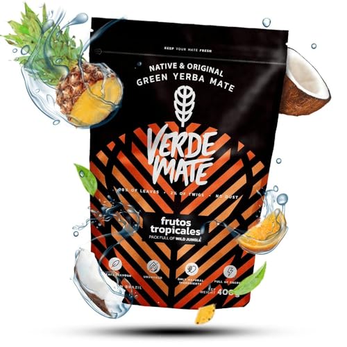 Verde Mate Green Frutos Tropicales 0,4kg 400g | Brasilianische Mate Tee | Tropische Früchte | Ananas | Pomelo | Kokosnuss von Verde mate