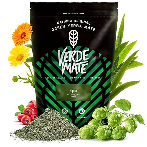 Verde Mate Green IPA 0,5 kg | Brasilianischer Mate Tee mit Hopfen! | Originelle und ausgewogene Mischung| Kraft des natürlichen Koffeins | Tee Mate Tee aus Brasilien 500 g | mit Luft getrocknet von Verde mate