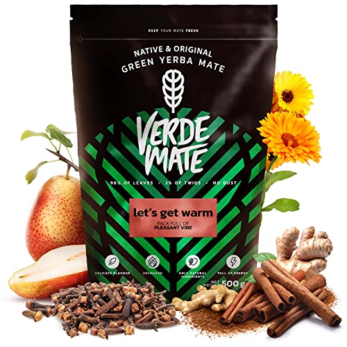 Verde Mate Green Let's Get Warm 0,5kg | Wärmender Mate Tee | Winter-Edition | Mate Tee, Birne, Zimt | Natürliche Anregung | Mate Tee aus Brasilien | 500 g von Verde mate