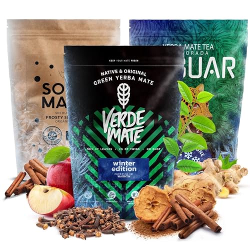 Verde Mate Green Mate Tee Set 3x500g 1,5kg | Yaguar | Soul Mate | Winter Edition | Brasilianische Mate Tee | Kaffee Alternativ | Natürliches Koffein von Verde mate