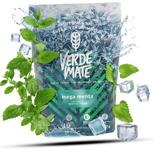 Verde Mate Green Mega Menta 0,5kg | Minze und Menthol Mate Tee | Mate Tee, Minze, Menthol | Natürliche Stimulation | Kraft der Erfrischung | Brasilianische Mate Tee | 500g von Verde mate