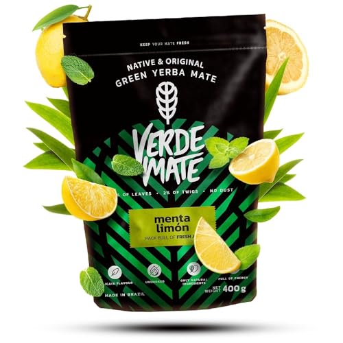 Verde Mate Green Menta Limon 0,4kg 400g | Brasilianische Mate Tee | Frucht-Kräuter Tee | Limone und Minze | Luftgetrocknet von Verde mate