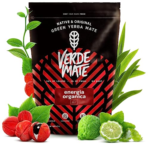 Verde Mate Green Orgánica Energia Guarana 500 g | Stark energetisierender Mate Tee | riesiger Gehalt an Koffein| Brasilianischer Tee Mate Tee| Natürliche Zusammensetzung| Anregender Mate Tee 0,5 kg von Verde mate