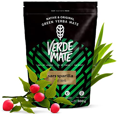 Verde Mate Green Sarsaparilla 500g|Der feine Mate Tee mit der Wurzel Sarsaparille|für Anfänger und Fortgeschrittene|brasilianischer Tee Mate Tee|Die natürliche Zusammensetzung|starker Mate Tee 0,5kg von Verde mate