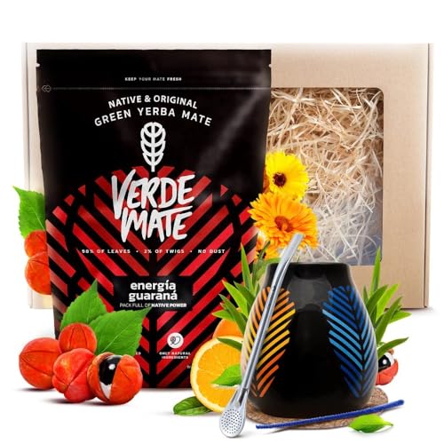 Verde Mate Mate Tee Zubehör-Set - Mate Tee 400g, Kalebasse, Bombilla von Verde mate