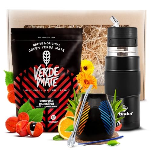 Verde Mate Mate Tee Zubehör-Set - Mate Tee 400g, Yerbomos, Kalebasse von Verde mate