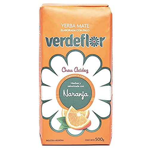 Yerba Mate Tee Verdeflor 500g | Mate-Tee mit Poleo und Orange aroma | Argentinien Kräuter Mate Tee | Yerba Mate Tee Loose leaf 0,5kg von Verdeflor