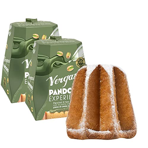 2 Stück Vergani Pandoro klassischer Pistaziencreme-Umschlag 700g. Erleben Sie von Vergani