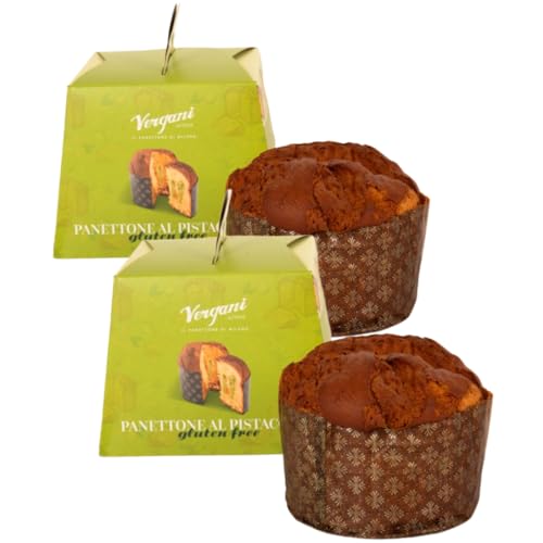 Vergani 2 Packungen Panettone Glutenfrei Pistazie Wellness 600 g von Vergani