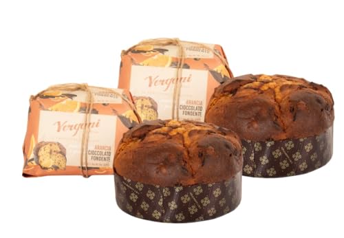 Vergani 2 Packungen Panettone Gourmet Orange und Schokolade 750g von Vergani