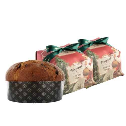 Vergani 2 Packungen Panettone Klassischer Weihnachtsmann 1000 g von Vergani